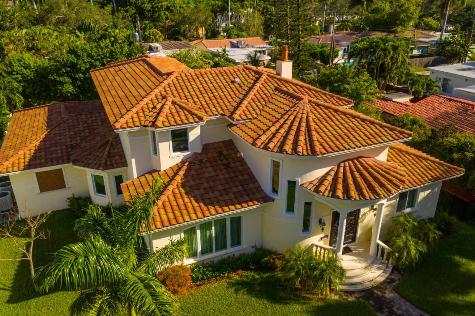gold tan villa roof